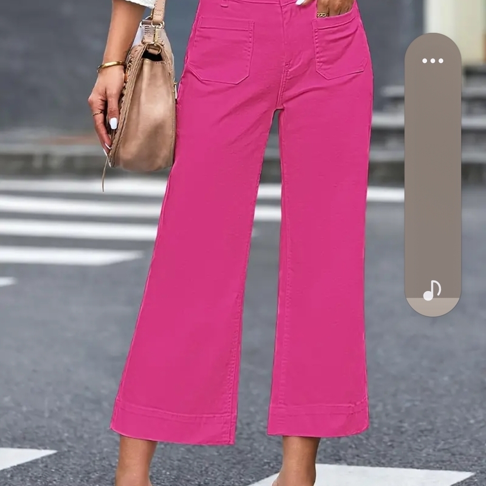 Vibrant Pink Wide-Leg Pants